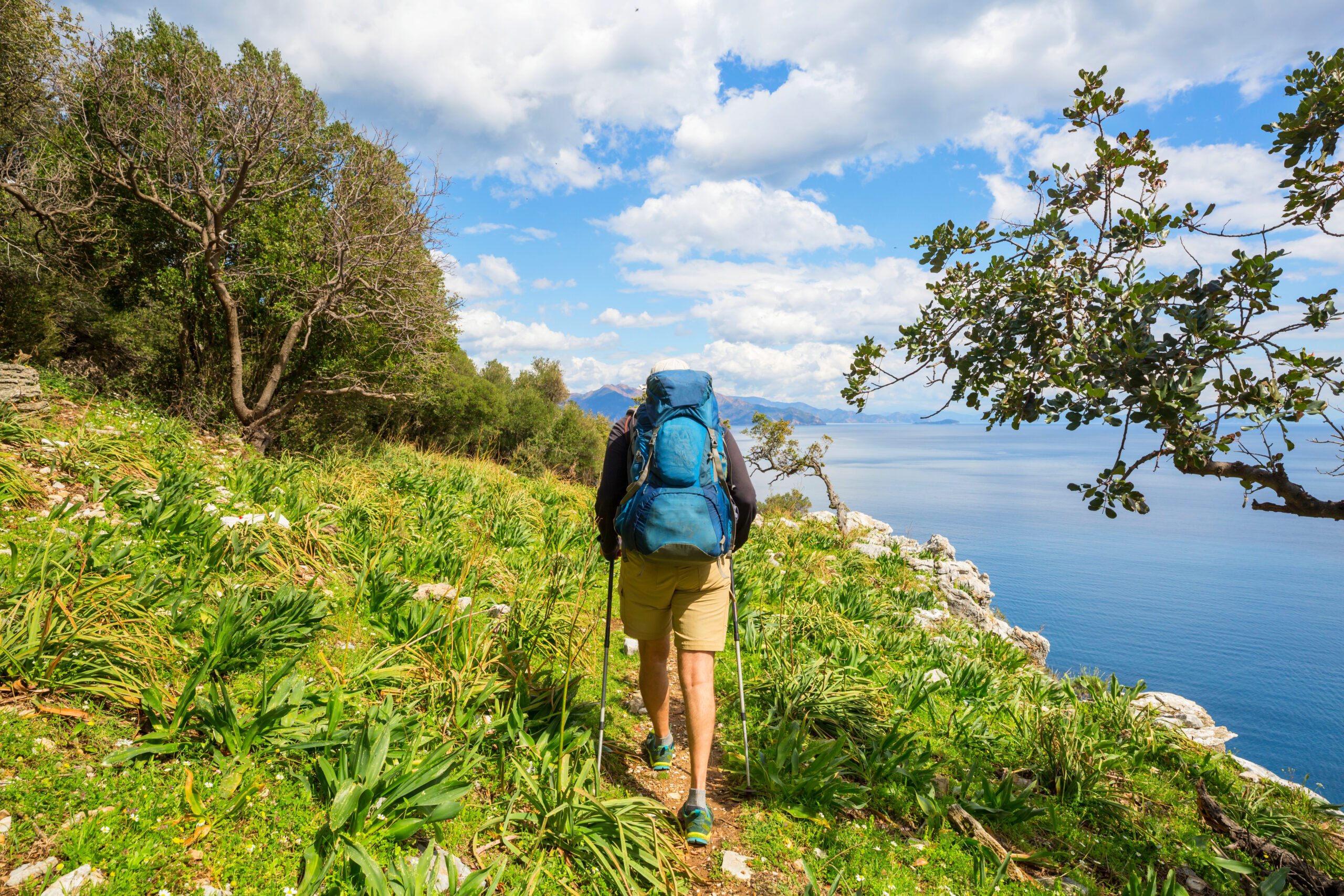 Beautiful landscapes on the Carian trail. Aegean Sea, Turkey.